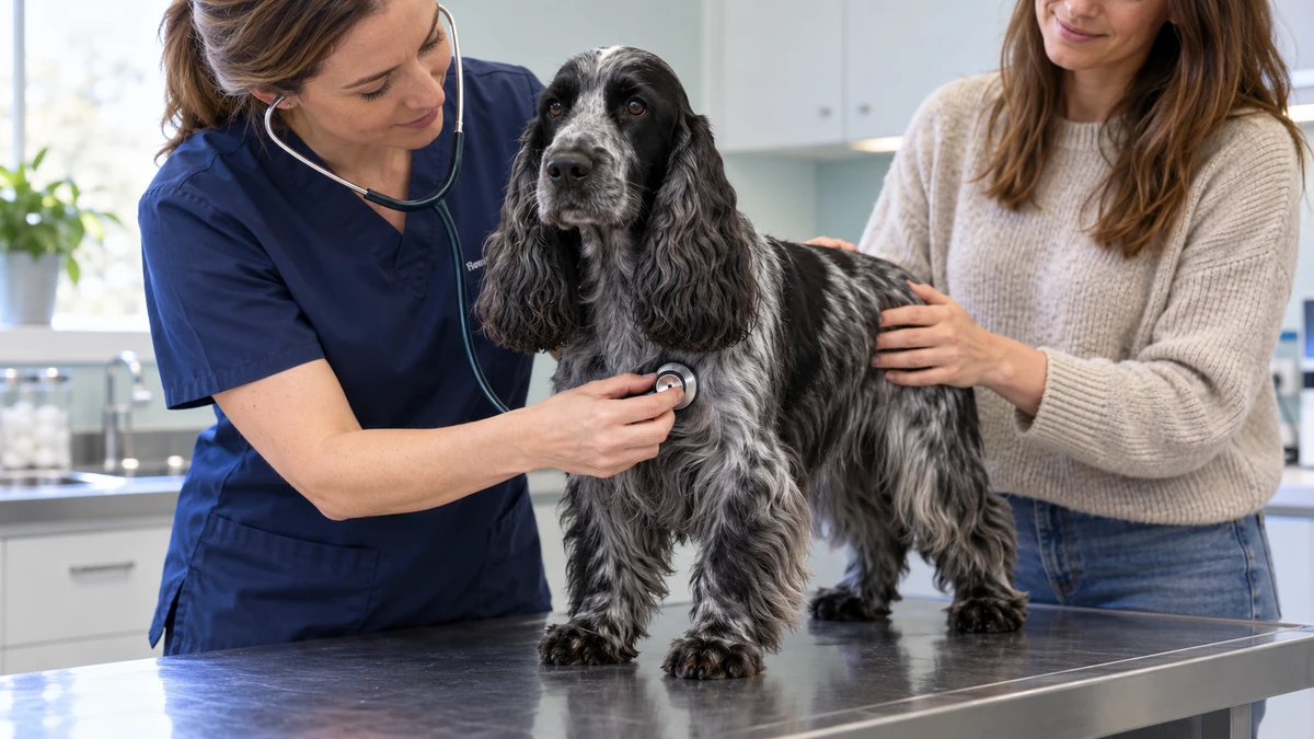 İngiliz Cocker köpek — veteriner kontrolü